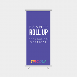 Banner Roll Up 0,60x1,60cm Lona 0,60x1,60 4x0 Impressão Corte reto 