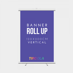 Banner Roll Up 1,20x2,00cm Lona 1,20X2,00 4x0 Impressão Corte reto 