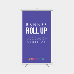 Banner Roll Up 1,00x2,00cm Lona 1,00x2,00 4x0 Impressão Corte reto 