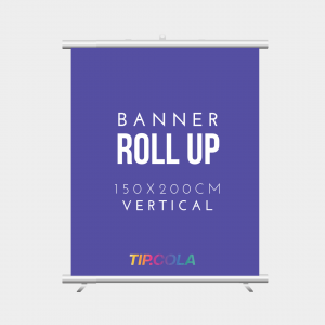 Banner Roll Up 1,50x2,00cm Lona 1,50x2,00 4x0 Impressão Corte reto 