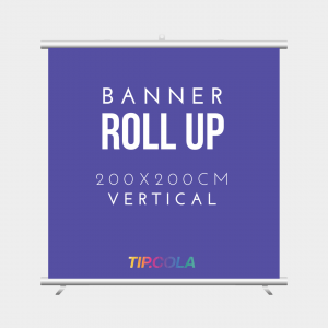 Banner Roll Up 2,00x2,00cm Lona 2,00X2,00 4x0 Impressão Corte reto 