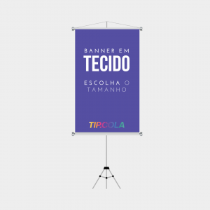 Banner Tecido Personalizado Tecido (50% algodão, 50% poliester) Personalizado 4x0 Impressão Bastões, ponteiras brancas e corda para pendurar. 