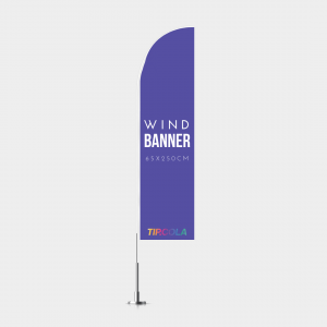 WIND BANNER 0,85x2,50cm Tecido 0,85x2,50 4x0 Impressão Tecido Duplo Costura 